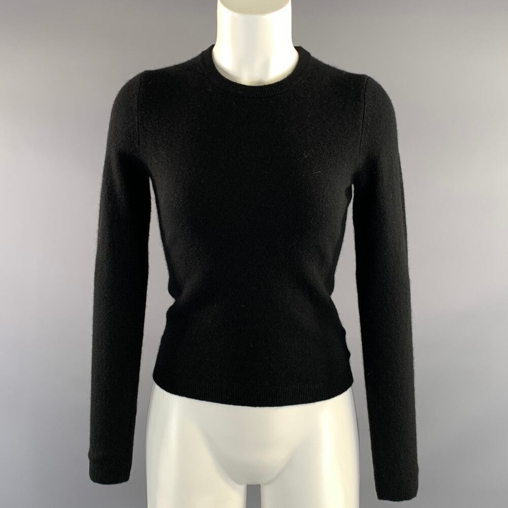 WHITE + WARREN Size XS Black Cashmere Blend Knit Pullover Womens